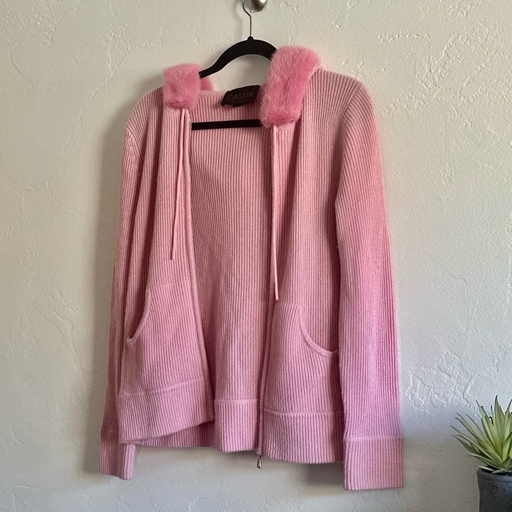 Cassin New York Real Fur Mink and Cashmere Sweater